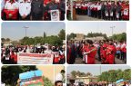 تجمع بزرگ امداد گران و آتش نشانان شیراز در محکومیت جنایات رژیم غاصب صهیونیستی در غزه